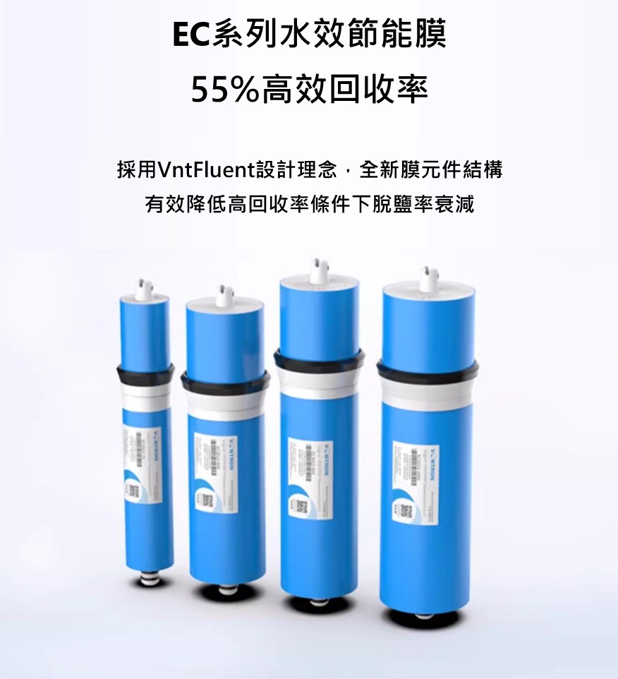 匯通 EC 系列節能 RO 膜 55% 回收率