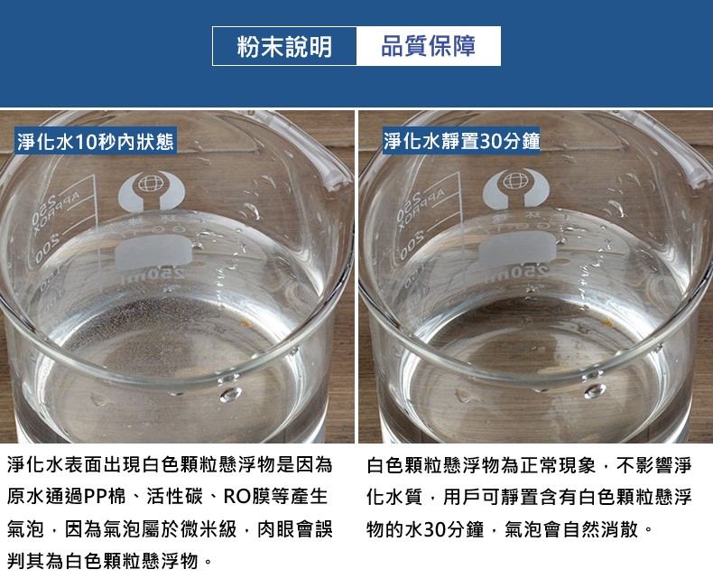 插口型10吋濾芯 換芯後白色氣泡說明