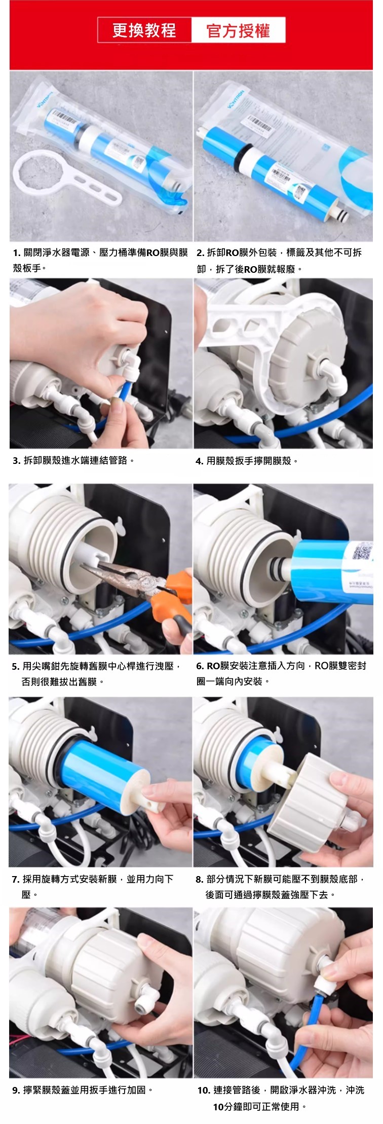 RO 膜更換教學步驟