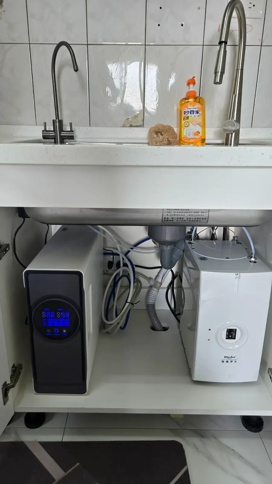 RO 淨水機搭配廚下加熱器安裝實例